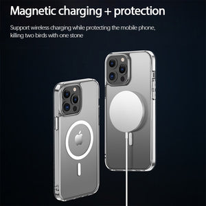 Magnectic Clear Case For IPhone IPhone13/13 Pro/Pro Max/Mini Transparent Wireless Soft Charging Shockproof Protection TPU Cover