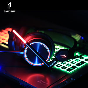 1MORE H1005 USB Gaming Headset Spearhead VR E-Sports Headphones 7.1 Surround Sound Game LED Light Earphone for PC Computer Gamer