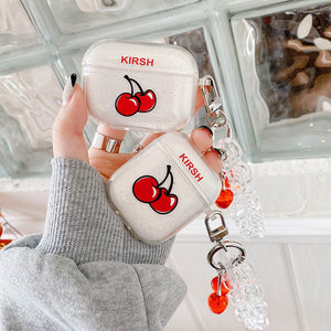 3D Cartoon Cherry For Airpods Pro Case Cute Soft Silicone Earphone Cases For Apple Air Pods 2 3 1 Clear Glitter Headphone Cover