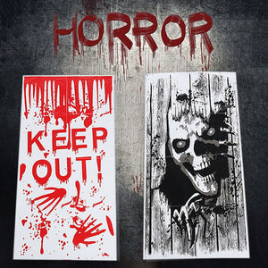 Eaiser Halloween Bloody Handprint Skull Door Window Stickers Horror Halloween Decoration Props Haunted House Scary Party Supplies