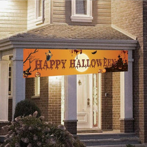 Eaiser Outdoor Halloween Banner Flags Decoration Celebrate Party Hanging Decor Porch Background Scary Halloween Party Supplies 250*49Cm