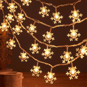 Eaiser 3M 20LED Garland Holiday Snowflakes String Fairy Lights Hanging Ornaments Christmas Tree Decorations For Home Party Noel Navidad