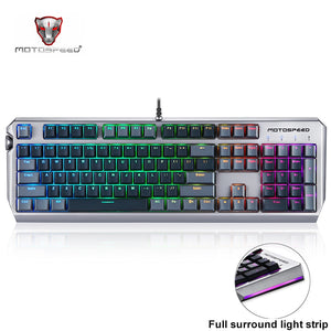 Motospeed CK80 Mechanical Keyboard Real RGB 104 Keys Wired USB Gaming Keyboard Backlight PBT Keycap for Desktop Computer Gamer