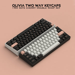 160 Keys DOUBLE SHOT Cherry Profile Olivia PBT Keycap Thick For Filco CHERRY Ducky iKBC Mechanical Gaming Keyboard