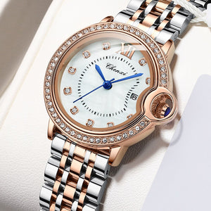 Eaiser Women Watches Rose Gold Stainless Steel Luxury Brand Clock Waterproof Quartz Ladies Dress Wristwatch Relogio Feminino