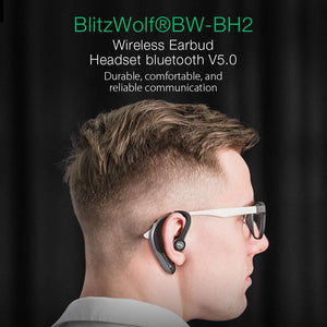 BlitzWolf BW-BH2 bluetooth-compatible Earphone Single Business Sports Earhook Handsfree Calls Car Driving Wireless Earphones
