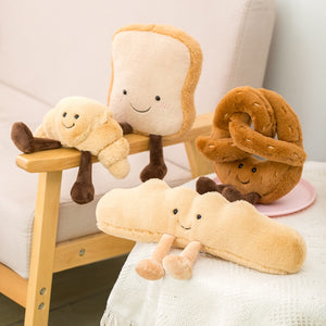Eaiser Cute Plush Toast Bread Pretzel Croissant Baguette Toy Stuffed Food Bread Soft Doll Kids Toys Birthday  Gift