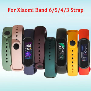 Strap For Xiaomi Mi Band 6 5 Sport Bracelet Watch Silicone Wrist Strap For Xiaomi Mi band 3 4 5 6 Bracelet For Amazfit Band 5
