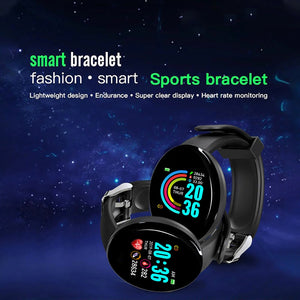 New Smart Watch Men Women Smart Bracelet LED D18 Smartwatch Waterproof Smart Touch Screen Bracelet Smartband  Inteligente