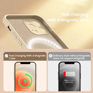 Liquid Silicone Magnetic Case for iPhone 12 Pro Max 11Pro X Xs Xr 7 8 Plus 13 Mini Wireless Charger Magsafing Magnet Back Cover