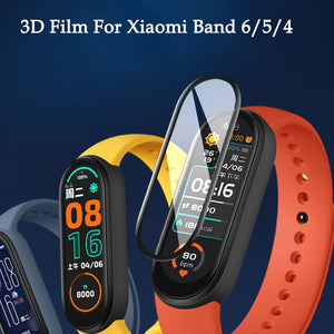 3D Film Glass for Xiaomi Mi band 4 5 6 Screen Protector for Miband 6 5 Smart Watchband Full Protective Cover Case Strap Bracelet