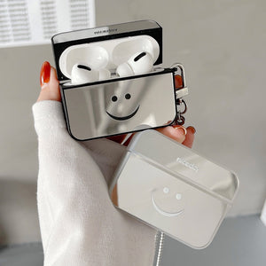 Luxury Mirror Smile Earphone Case For Apple Airpods 1 2 Pro Cover Cute Headphones Box Soft Cases For air pods 3 Protection Funda