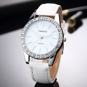 Ladies Watch Rhinestone Leather Bracelet Wristwatch  Fashion Women Fashion Watches Ladies Analog Quartz relojes Black Clock