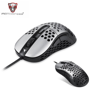 Motospeed N1 Lightweight Gaming Mouse USB Wired 6400DPI ZEUS640 Optical Ergonomics Honeycomb Shell Computer Mouse Gamer For PUBG