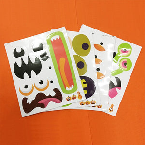 Eaiser Funny Face Pumpkin Window Stickers Kids DIY Gift Trick Or Treat Party Cartoon Pumpkin Happy Halloween Party Decor For Home