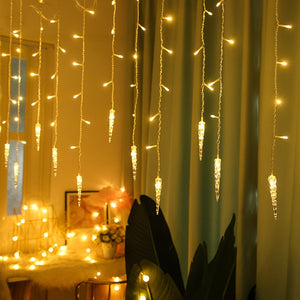 New Year Icicle Curtain Light String Christmas LED Garland Xmas Ornament Christmas Decorations for Home  Navidad Decor