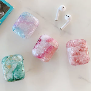 Colorful Shell Texture Earphone Case For AirPods 2 1 Case Cute Soft Solid Color Protective Cover for AirPod Air Pods 2 Coque