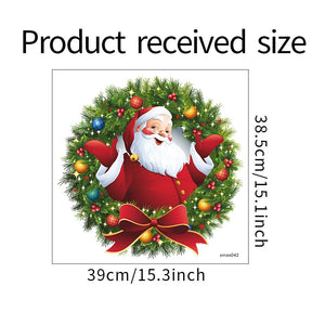 Eaiser Christmas Santa Claus Wreath Door Sticker Window Stickers Wall Oranments Merry Christmas Decor For Home Happy New Year