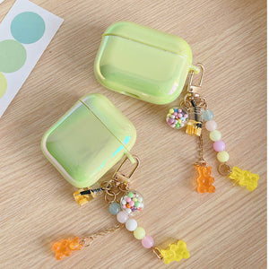 Dream Colorful Soft Earphone Case with Bear Keychain for AirPods 2 Pro AirPod 3 Case Cute Headset Charging Box Accessories Funda