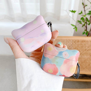 Earphone Cover For Apple AirPods 2 Pro 1 3 2nd Case Cute Watercolor Painting Cat Shape Soft Headset Protective Shell Accessories