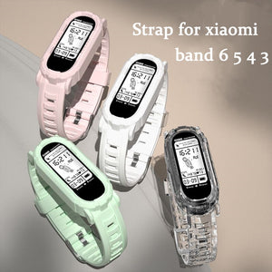 Watch Strap For Xiaomi Mi Band 5 6 Transparent Silicone TPU Resin Strap For Amazfit Band 5 Mi Band 6 5 Miband 4 3 5 6Wristband