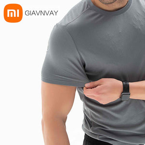 Xiaomi Giavnvay men sport Micro-elastic T-shirt Quick drying Cool silky Mesh breathable Fitness training Running Short sleeve