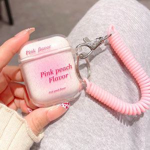 Spring Bracelet Earphone Accessories Cases For Apple AirPods Pro 2 1 Case Soft Clear Glitter Headphone Cover with Keychain Funda