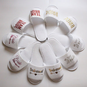 Eaiser-1 Pair Disposable Bride Slippers Team Bride Tribe Slippers Bridal Shower Bachelorette Party Bridesmaid Gift Hen Party Decoration