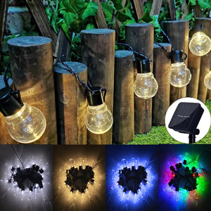 Outdoor Solar Lights LED G50 Bulb String Lights As Christmas Decorative Lights for Garden Indoor and Outdoor Holiday Lighting
