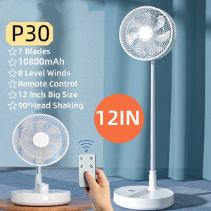 Eaiser   P30/P10 USB Folding Portable Fan 9/10/12 Inch Cooling Wireless Air Conditioner 10800mAh Table Floor Telescopic Fan for Camping
