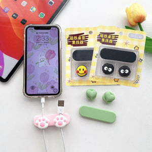 BACK TO COLLEGE   Cartoon Magnetic Desk USB Cable Organizer Clip Universal Wire Earphone Phone Line Cord Protector Winder Tidy Holder Management