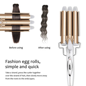 Eaiser Professional Hair Tools Curling Iron Ceramic Triple Barrel Hair Styler Hair Waver Styling Tools Hair Curlers Electric Curling