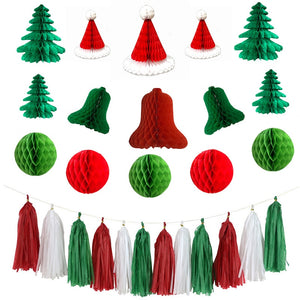 Eaiser Christmas Creative Paper Bell Honeycomb Pendant Scene Layout Merry Christmas Tree Decor For Home Xmas Ornaments Hanging Pendants