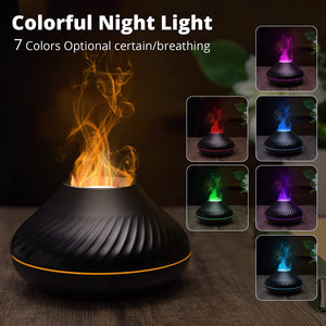 Eaiser    Volcanic Flame Aroma Diffuser Essential Oil Lamp 130ml USB Portable Air Humidifier with Color Night Light Lamp Fragrance Home