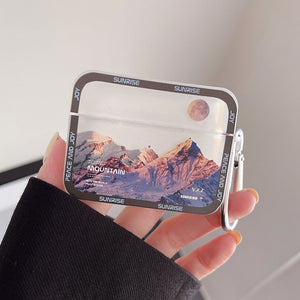 Retro Snow Mountain Transparent Clear Pattern Funda For Apple Air Pods 1 2 3 Wireless Earphone Accessories For Airpod Pro Case