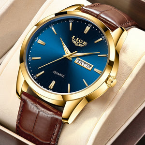 Eaiser       Quartz Mens Watches Fashion Business Leather Watch for Men Waterproof Luminous Wristwatch Casual Watch Men Reloj Hombre+Box