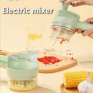 Eaiser -Xiomi 4In1 Multifunctional Electric Vegetable Cutter Slicer Garlic Mud Masher Garlic Chopper Cutting Pressing Mixer Food Slice