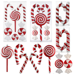 Eaiser 1Set Christmas Pendants Lollipop Candy Cane For Christmas Tree Home Decor Xmas Navidad New Year Ornaments Kids Gifts