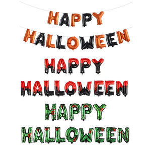 Eaiser 16Inch Happy Halloween BOO Letters Foil Balloons Banner Halloween Party Decorations Kids Inflatable Toys Globos
