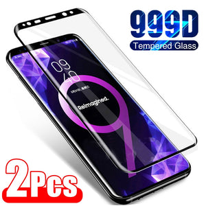 2PCS Full Cover Glass for Samsung S9 S8 Plus S10 S20 Plus Screen Protector for Samsung S21 S22 Ultra Note 20 Ultra 10 9 8 Glass