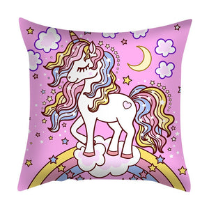 Eaiser Unicorn Birthday Party Cushion Cover Kids Unicorn Party Decor Unicorn Pillowcase For Wedding Birthday Decoration Baby Shower