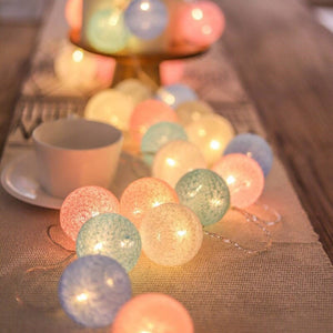 Eaiser 10 LED Cotton Ball Garland String Lights Christmas Fairy Lighting Strings For Outdoor Holiday Wedding Xmas Party Home Decoration