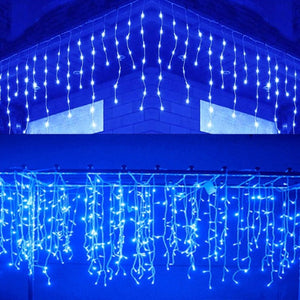 Eaiser 5M Outdoor Christmas Lights Curtain Icicle String Light Droop 0.4-0.6m Garland Curtain Lamp Holiday Decoration for Home Window