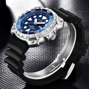 Eaiser    Mens Watches 5ATM Sports Waterproof Quartz Wristwatch Luminous Clock with Steel Bezel Watch for Men Relogio Masculino+Box
