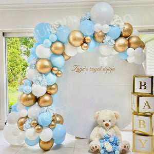 Eaiser Blue Silver Metal Balloon Garland Arch Wedding Birthday Balloons Decoration Birthday Party Latex Balloons For Kids Baby Shower