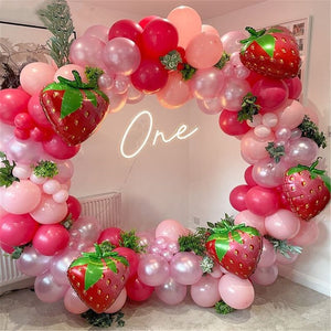 Eaiser 127Pcs Strawberry Party Decoration Balloon Garland Arch Kit for Girls 1st Birthday Party Decorations Strawberry Theme Balloons