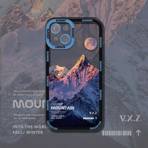 Eaiser For Iphone 13 12 11 Pro Max Art Snow Mountain Landscape Clear Phone Case For Iphone X XS MAX XR Soft Silicone Transparent Cover