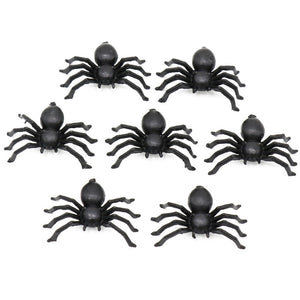 Eaiser 100Pcs Scary Black Spider Hounted House Bar Party Decoration Plastic Tricky Toys Simulation Spider Halloween Decoration Supplies
