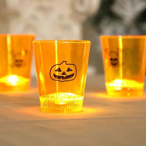 Eaiser 6/12Pcs Glowing Halloween Cups Skeleton Pumpkin LED Flashing Light Mug For Home Bar Decoration Halloween Party DIY Decor Autumn