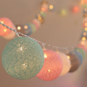 Eaiser 1LED Cotton Ball Garland String Lights Christmas Fairy Lighting Strings For Outdoor Holiday Wedding Xmas Party Home Decoration